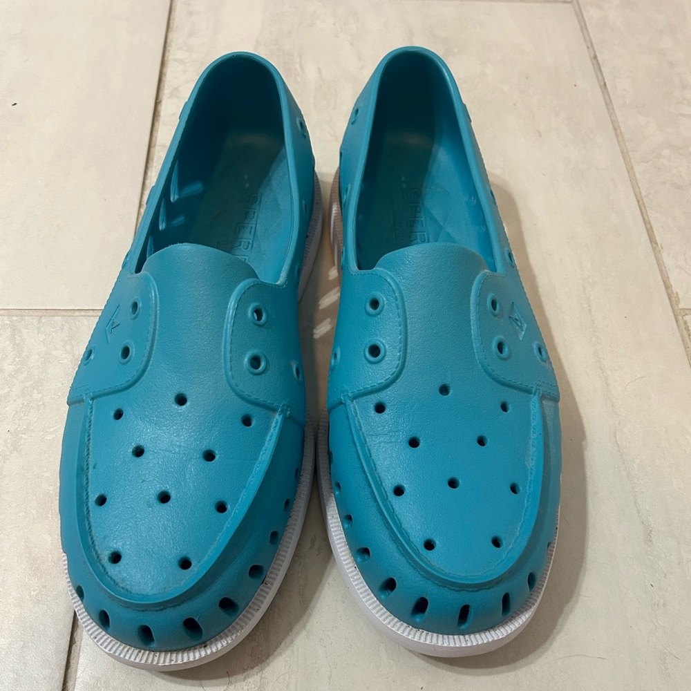 Sperry Blue Perforated Slip-On Shoes